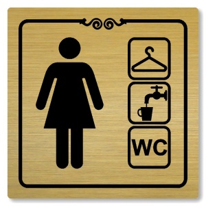 Šatna ženy, wc, 100x100mm, zlatá, Texas